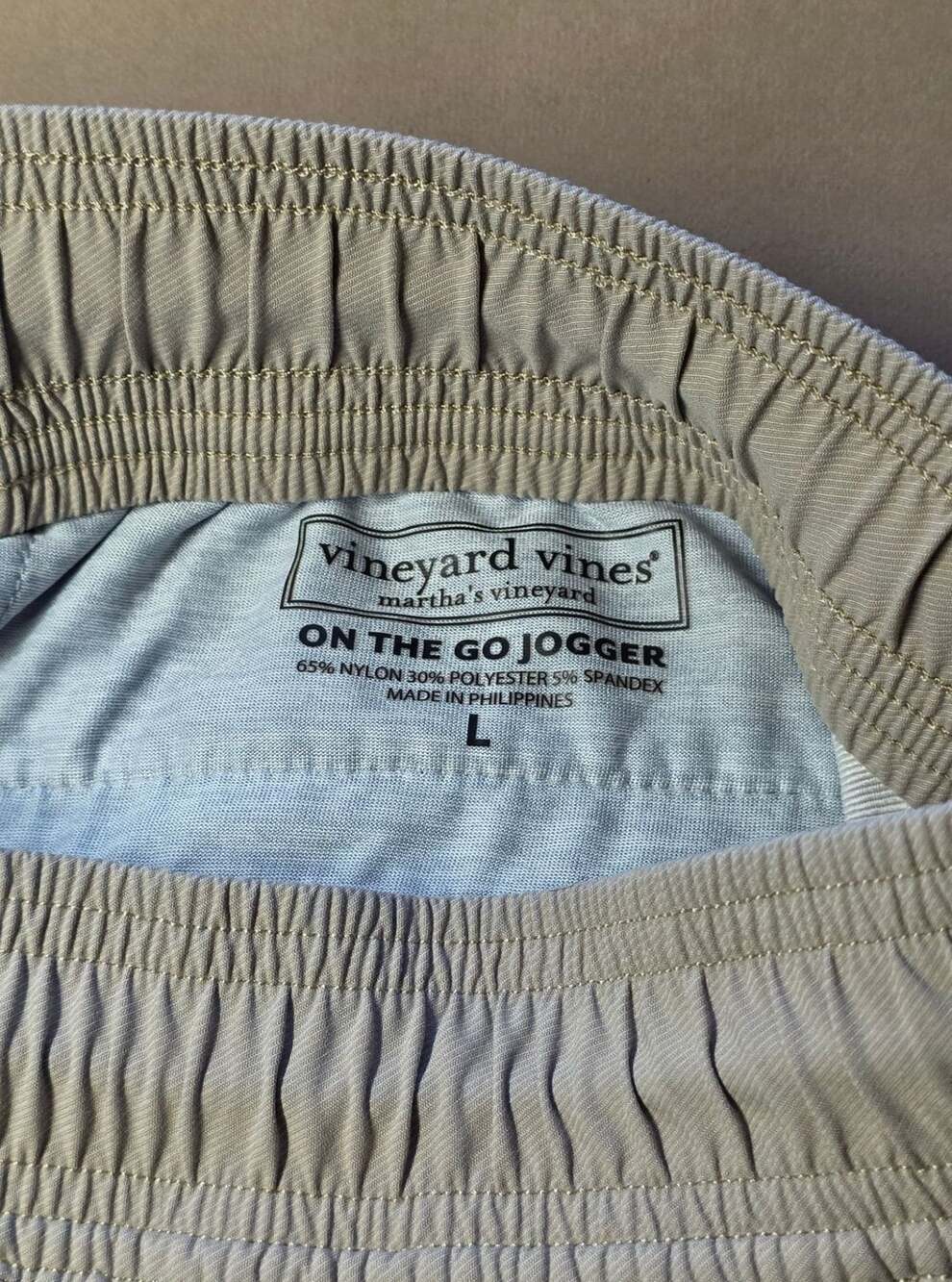 Vineyard Vines On The Go Jogger Performance Pants Size L Beige
